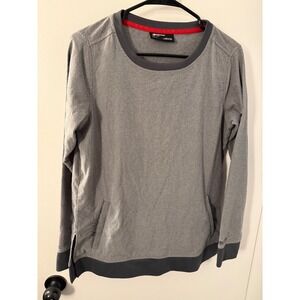 Marmot Womens Grey Long Sleeve Pullover Crew Neck Sweatshirt Pockets Size Medium